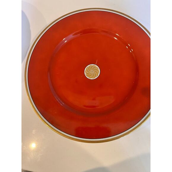 Fitz & Floyd Medallion d' Or Orange Chop Plate 12" Set of 2 - Picture 3 of 5